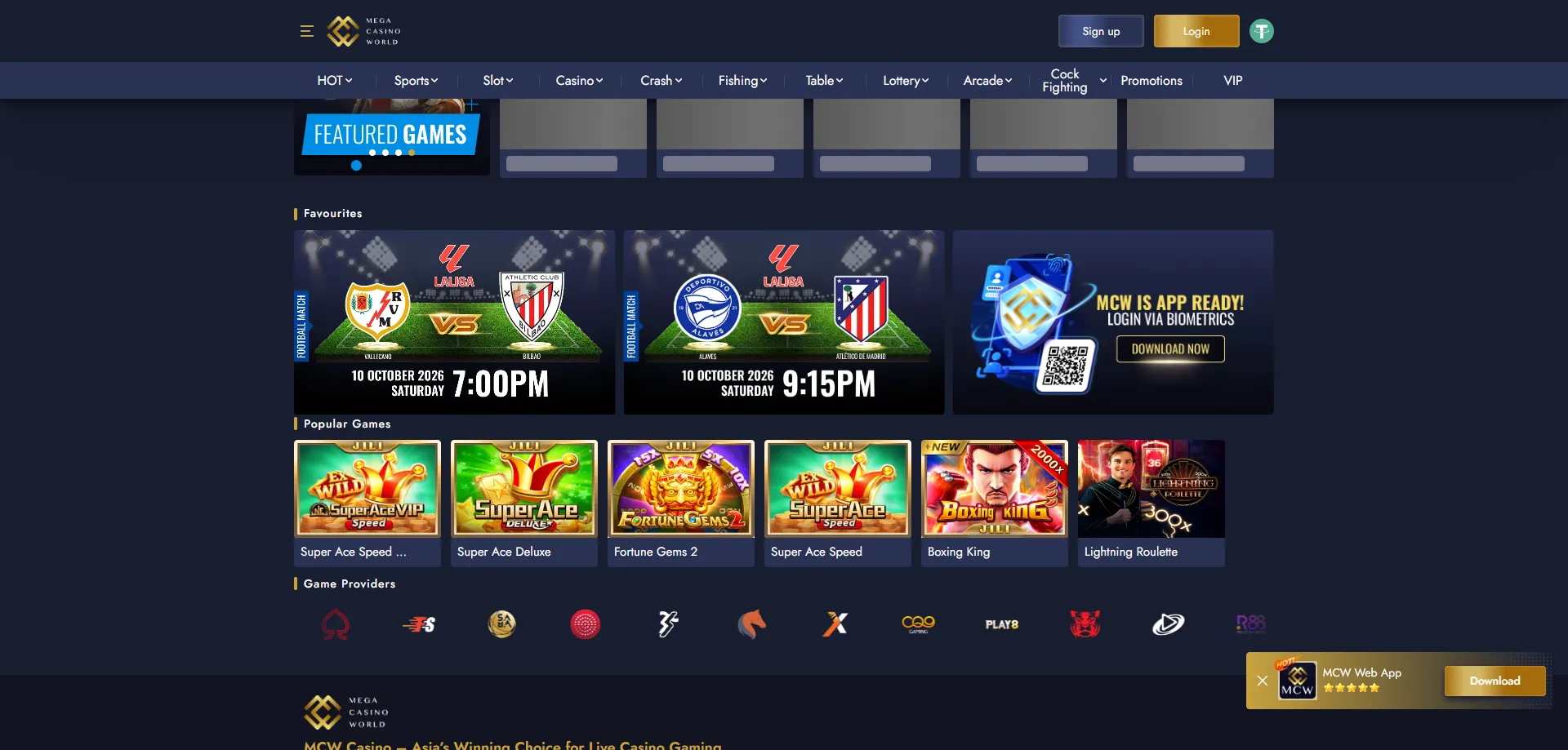 MCW Mega Casino sportsbook overview — sports betting markets 2026